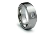 Stainless Steel Ring Satin High Polish with CZ