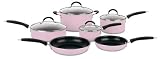 Cuisinart National Breast Cancer Foundation Advantage Nonstick 10-Piece Cookware Set, Pink