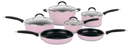 Cuisinart Cook for the Cure Advantage Non-Stick 10 Piece Cookware Set, Pink