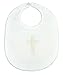 Stephan Baby Christening Bib with Embroidered Cross, Unisex, White