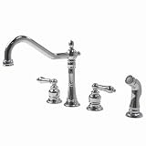 2 Handle Victorian Kitchen Faucet Swivel Spout Polished Chrome