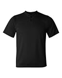 Augusta Sportswear 427 Youth Performance 2-Button Henley (Black, Large)