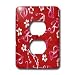Lee Hiller Designs General Themes - Tropical Floral Sunglasses Red Pink White - Light Switch Covers - 2 plug outlet cover