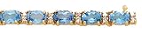 14k Gold, Diamond & Blue Topaz Bracelet- 7 (0.60ctw)