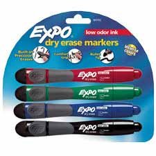 Expo Grip Bullet 4 Pack Black Blue Green Red by Expo