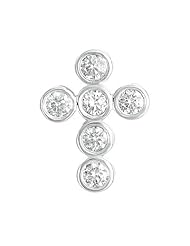 14K White Gold 0.5cttw Round Diamond Pendant