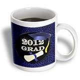 2012 Grad in Blue Cheetah Print and Diamond - 11oz Mug
