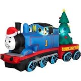 Thomas the Tank Engine 8' Long Airblown Christmas Holiday Inflatable with Sodor Tree Farm Train Car