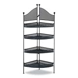 Black Metal Four Shelf Corner Unit