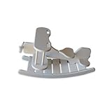 FireSkape Unique Amish Crafted Brown Maple Airplane Rocker Heirloom Toy In White