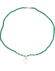 Jewelplus Freshwater Cultured Coin Pearl & Gemstone Necklace 14K Yellow Necklace