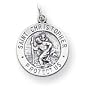 Sterling Silver St. Christopher Medal Charm- 15mm - JewelryWeb