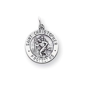 Buy Sterling Silver St. Christopher Medal Charm by JewelryWeb