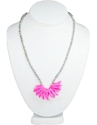Flapper Girl Doll Shoe Necklace in Sage/Hot Pink
