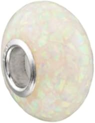 Kera White Created Mosaic Opal Bead in Sterling Silver - Fits Most Pandora Bracelets