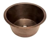 World Imports Belle Foret C1BAR Small Round Copper Bar Sink, Weathered Copper