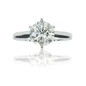 Platinum Round Six Prong Solitaire Diamond Engagement Ring (4.02 ct, I Color, VS2 Clarity), Size 7