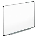 Magnetic Dry Erase Board, Melamine, 48 x 36, White, Aluminum/Plastic Frame