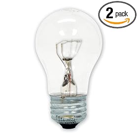 GE Lamps 20451 40-Watt Crystal Clear Ceiling Fan A15 2CD Light Bulbs, 2 Pack by General Electric