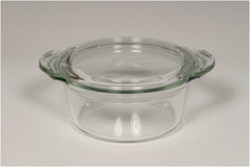 Simax Glassware 6686/6696 Deep Rounded Casserole Pan with Lid, 1.75-Quart