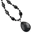 .925 Silver & Onyx Necklace- 17+ IN