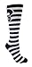 MOXY Socks Skater Skull Knee-High Striped Deadlift Socks