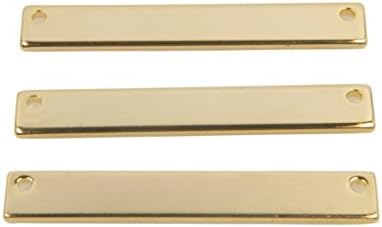 GalaxyStory Gold Plated Bar Necklace Rectangle Pendant Charm Upper Hole 20pcs 1.3"(33mm) x0.3"(5mm)