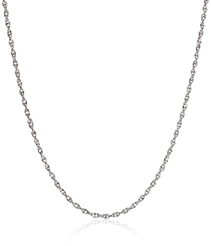 14k White Gold Solid Perfectina Chain Necklace (1.0mm), 18 ...