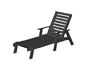 Recycled Plastic Captain Chaise Lounge w/arms Frame Color: Black