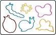 Pack of 24 BUGZ & BEEZ Shaped Rubber Bands Glow -In-The-Dark