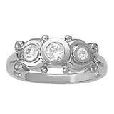 18K White Gold Three-Stone Diamond Ring