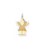 14k Yellow Gold Girls Summer Spring Dress Charm Pendant