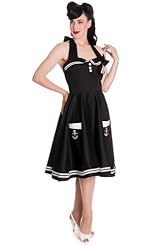 Halter Cotton/Sateen  Shirred Vintage Striped Print  Dress With a Bow(s)