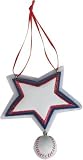 Baseball - Kurt Adler Red/White/Blue Star Ornament w/Baseball