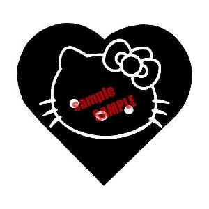 HELLO KITTY HEART FACE VINYL DECAL STICKER