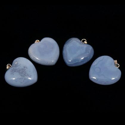 Blue Lace Agate Heart Pendant