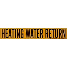 Brady 7129-1 2-1/4" Height, 14" Width, 2-1/2" - 7-7/8" Outside Pipe Diameter, B-946 High Performance Vinyl, Black On Yellow Color Self-Sticking Vinyl Pipe Marker, Legend "Heating Water Return"