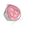 Large Pink Glass Silver Ring