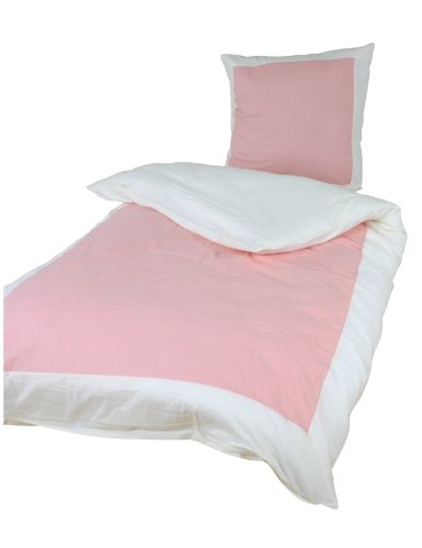 Schloß Hellenstein B-02467 ecrue/ rosa Baumwoll-Renforcé Bettwäsche Pastella 80 x 80 cm + 135 x 200 cm