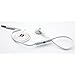 Fonus Brand Flat Cable Mono Handsfree Single Earphone Earbud Headset White for IPhone 6, 6 Plus, 5S, 5C, 5, 4 S, 4, Samsung Galaxy S5, S4, S 3, Galaxy Note 4, Galaxy Note 3, Galaxy Note 2, HTC ONE M8, LG G Flex