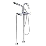 37-1/2 Freestanding Tub Faucet & Supplies w/o Shutoff Valves - Cross Handles - Chrome