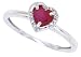 0.62ct Genuine Ruby Heart Ring with Diamond in 10Kt White Gold