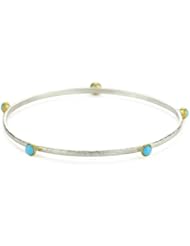 GURHAN "Skittle" Silver with High Karat Gold Accents Turquoise Bracelet