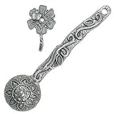 Solid Pewter Tea Scoop with Matching Hook, Tea Time, Made in USA