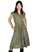 image and picture of Women's Cap Sleeve Spread Collar Self-Belt Shirt Dress