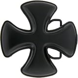 Body Candy - SILVER STAR Black MALTESE CROSS Belt Buckle