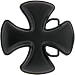 SILVER STAR Black MALTESE CROSS Belt Buckle