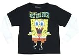 This Is Your Best Day Ever! - Spongebob Squarepants Juvenile Faux Long Sleeve T-shirt: Juvenile 5-6 - Black