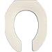 Bemis 2L2055T 000 Medic-Aid Plastic 2-Inch Lift Open Front Less Cover Toilet Seat with STA-TITE Commercial Fastening System, Round, White