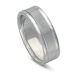 18K White Gold Comfort Fit Men's Wedding Band, 7mm